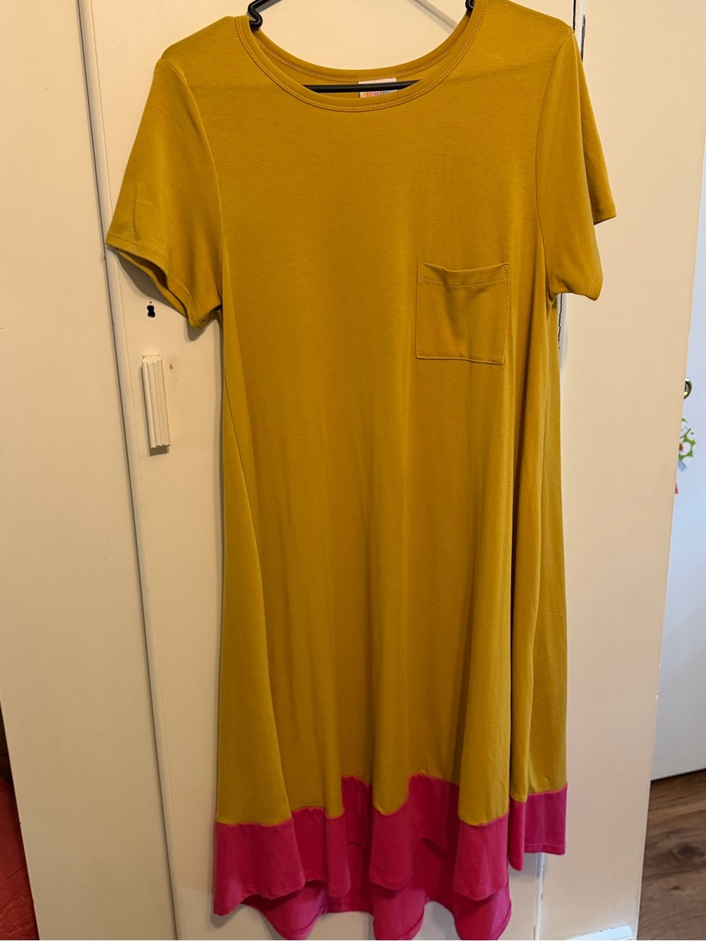LuLaRoe Mustard Yellow Carley Dress -Medium